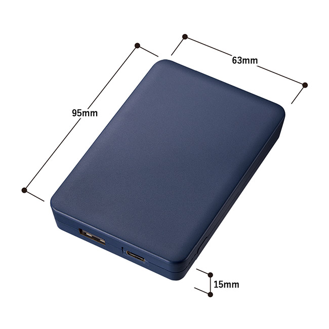 全面印刷できるモバイルチャージャー4000 スクエア（SNS-0300834）本体サイズ