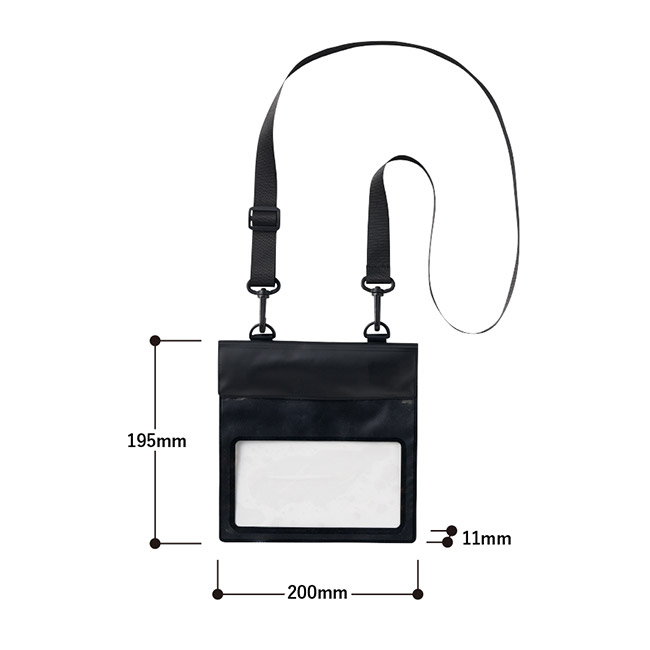 モバイルウォータープルーフサコッシュ（SNS-0300839）本体サイズ