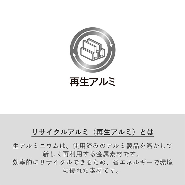 タッチペン付ワンカラーボールペン（再生アルミ）（SNS-0300855）リサイクルアルミとは