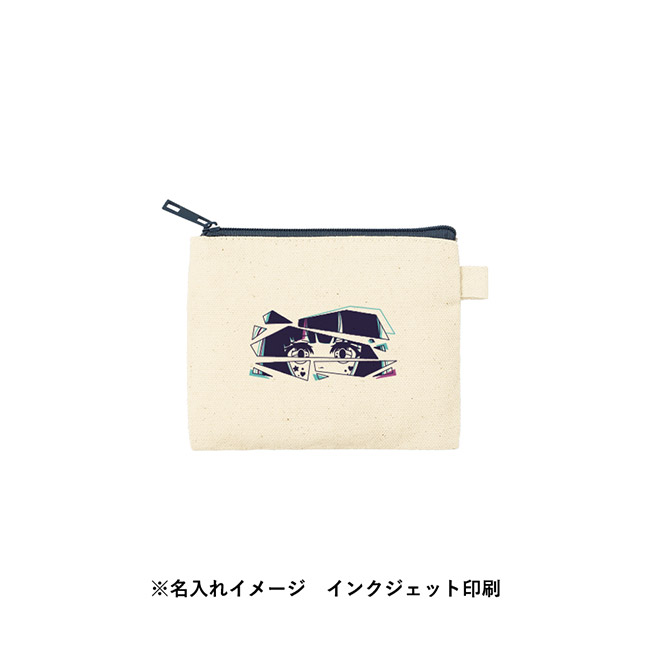 カラーファスナーキャンバスフラットポーチ(SS)(SNS-0300860)名入れイメージ フルカラー印刷