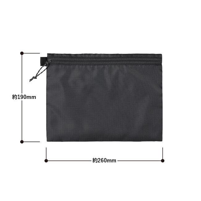 リップストップフラットポーチ(M) (SNS-0300868)本体サイズ