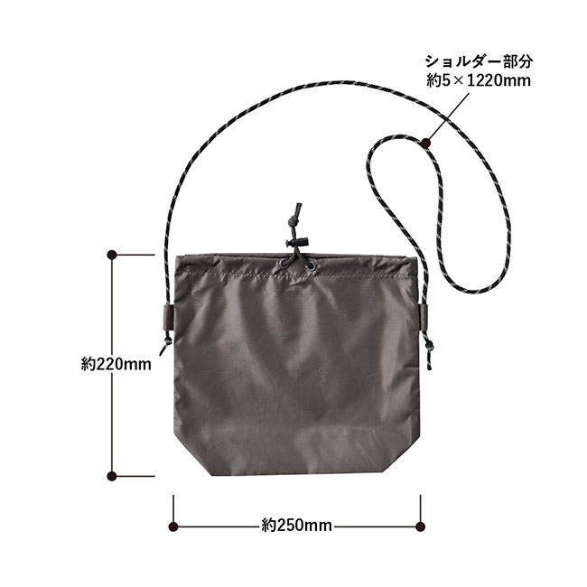ファインライトポリ巾着ショルダー(SNS-0300907)本体サイズ