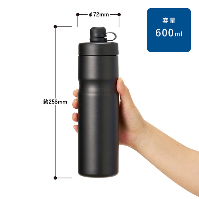 ステンレスサーモスポーツボトル600ml（SNS-0300919）本体サイズ