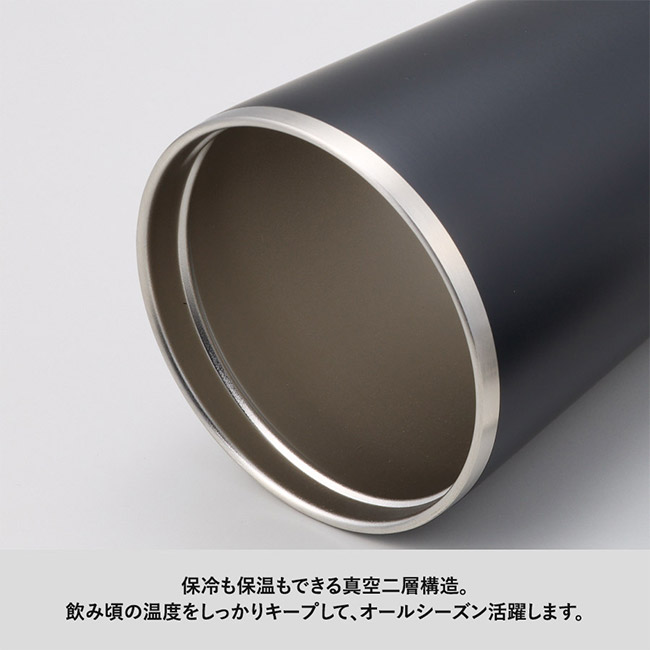 ストロー付ステンレスサーモタンブラー470ml（SNS-0300925）保冷も保温もできる真空二重構造