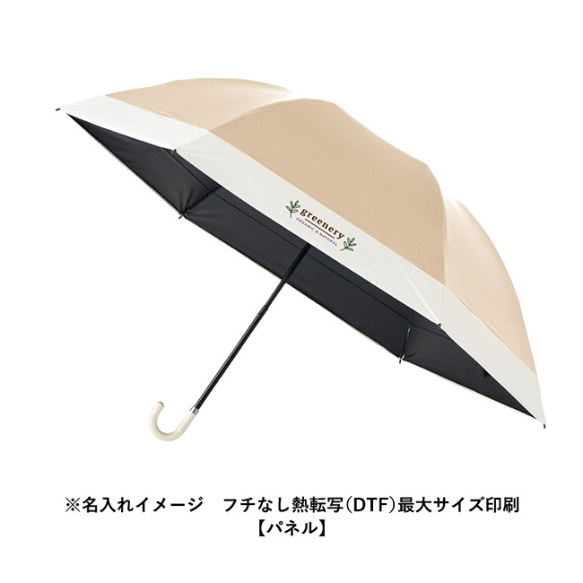ドーム型ツートーン遮光折りたたみ傘（SNS-0300939）名入れイメージ　パネル本体