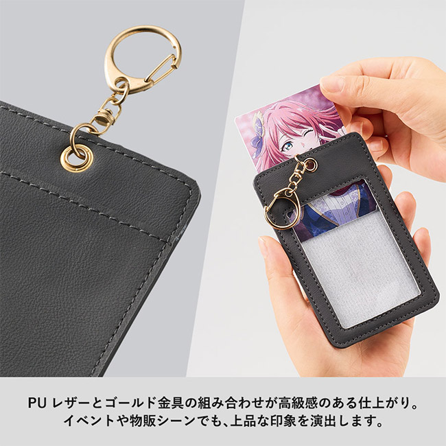 カラーカードケース（SNS-0300947）PUレザーとゴールド金具の組み合わせが高級感のある仕上がり。