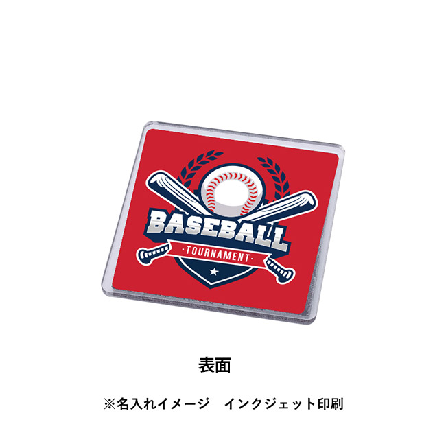 【プリント専用商品】アクリルマグネット　スクエア　クリア（SNS-0300950）名入れデザインイメージ