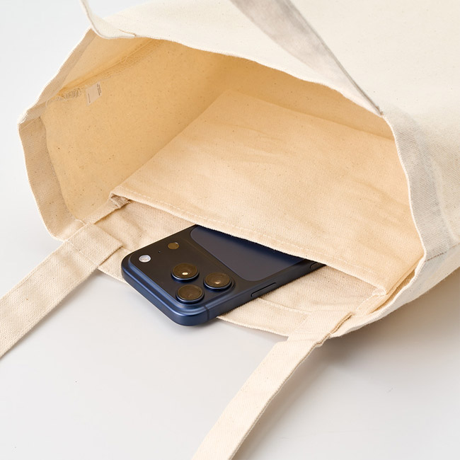 キャンバスフラットトートループ付(SNS-0300960) スマホを入れるポケット