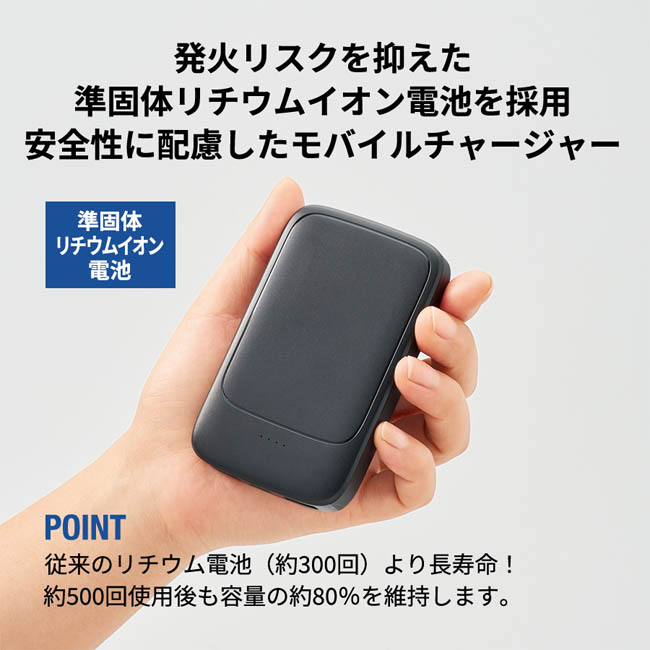 モバイルチャージャー5000(準固体使用)(SNS-0300973) 準固体電池で安全性に配慮したバッテリー