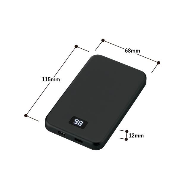 マグネット対応モバイルチャージャー5000(準固体使用)(SNS-0300975) 68×115×12(mm)