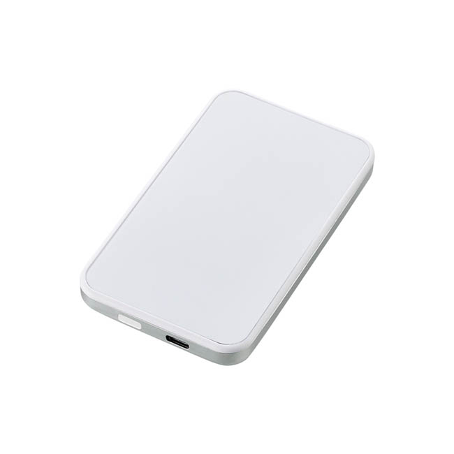 マグネット対応モバイルチャージャー5000(準固体使用)(SNS-0300975) 本体を斜めから見た全体像
