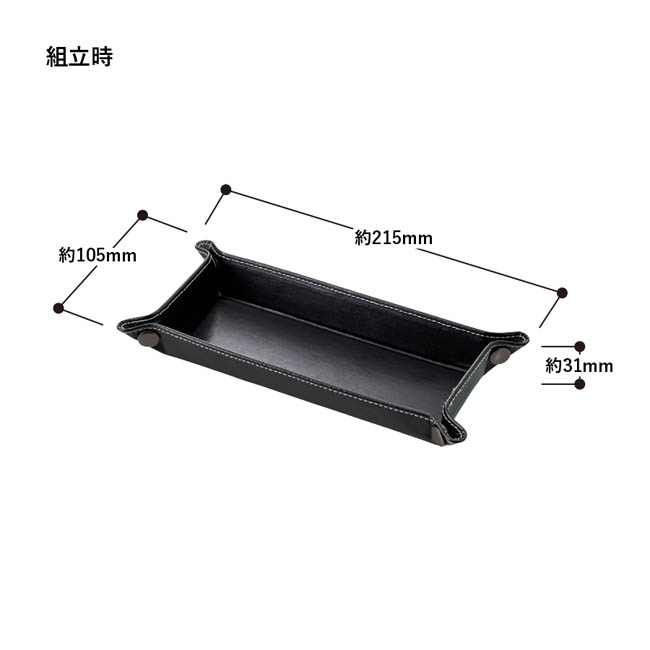 レザースタイルペントレイ(SNS-0300979) 組立時/約215×105×31(mm)