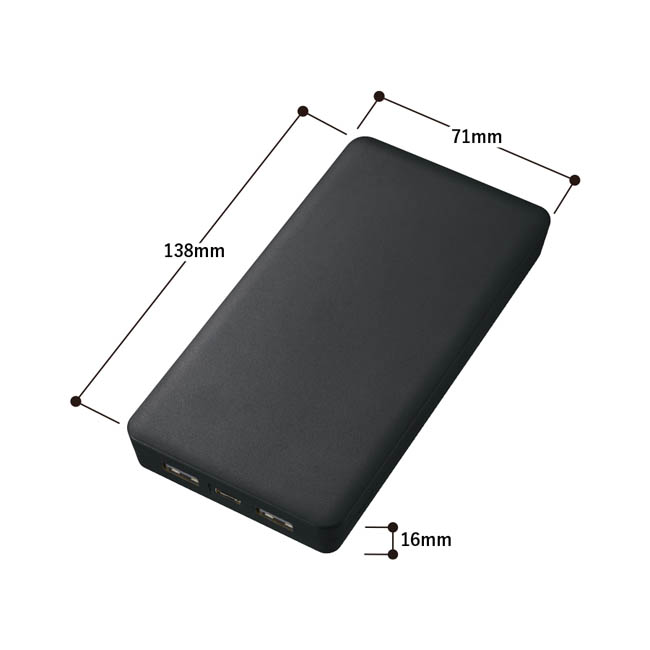 全面印刷できるモバイルチャージャー10000(リン酸鉄使用)(SNS-0300982) 組立時/約138×138×38(mm)