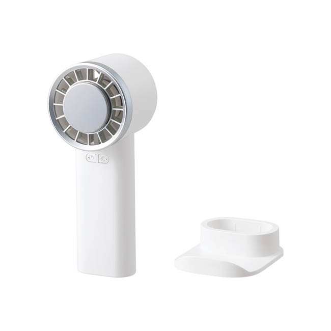 冷却プレートUSBハンディファン(リン酸鉄使用)(SNS-0300983) 本体とスタンド台を分解した状態