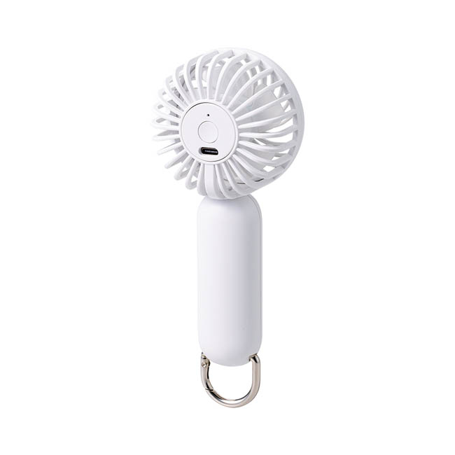 カラビナ付コンパクトハンディファン(準固体使用)(SNS-0300984) カラビナ付きの携帯ファン単体