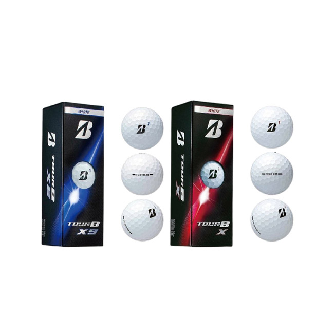 ブリヂストン ゴルフボール TOURB X(3pcs) ホワイト(SNS-0300988) 白背景に青と赤2種類の化粧箱とボール