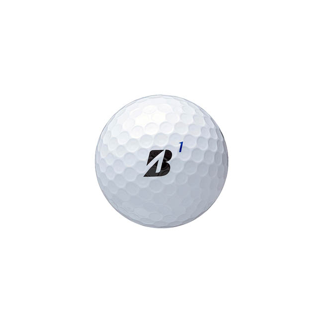 ブリヂストン ゴルフボール TOURB XS(3pcs) ホワイト(SNS-0300989) 青色の「1」ロゴが入ったボールのアップ
