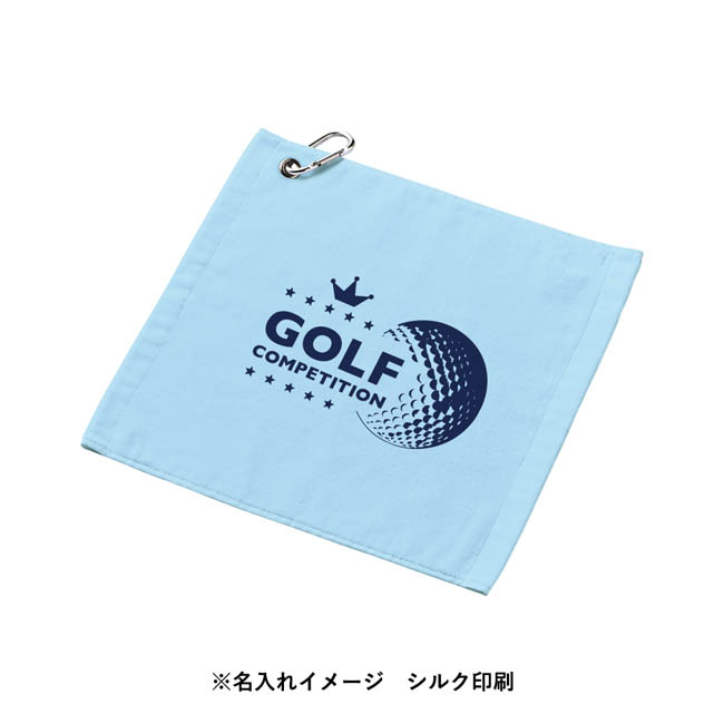 プリントしやすいコットンシャーリングカラビナ付ハンドタオル(SNS-0300997) フルカラー印刷