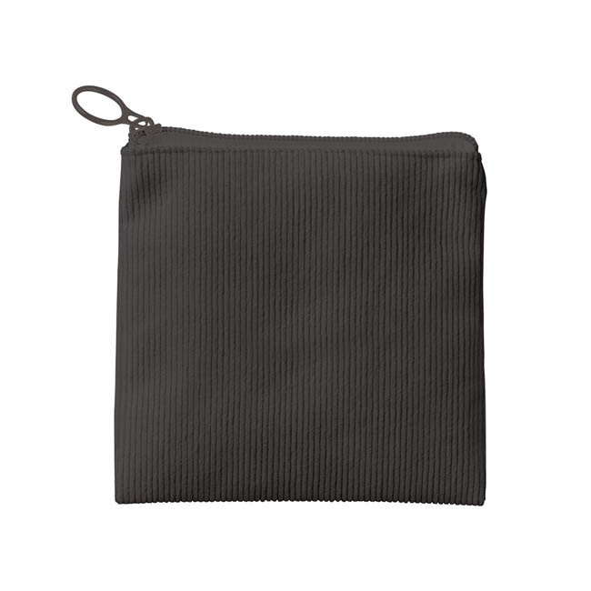 コーデュロイフラットポーチ(SS)(SNS-0301003) チャコールブラック 本体