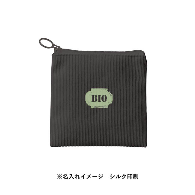 コーデュロイフラットポーチ(SS)(SNS-0301003) シルク印刷