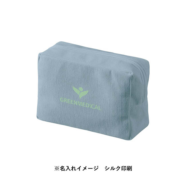コーデュロイファスナーポーチ(M)(SNS-0301006) シルク印刷
