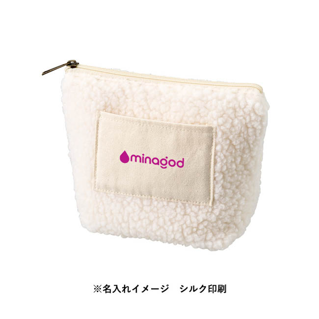 ボア&キャンバスポケットデイリーポーチ(SNS-0301012) シルク印刷
