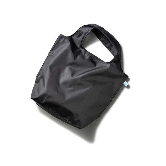 OBPポケッタブルマルシェトート(L)(SNS-0301037) 広げた黒色エコバッグの全体
