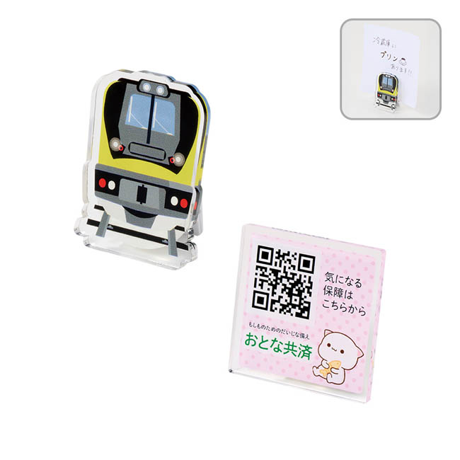 【プリント専用商品】３６０度回転アクリルクリップ　クリア（SNS-0301058）