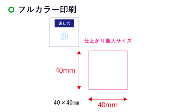 【プリント専用商品】アクリルチャーム40×40mm クリア(SNS-0301059)名入れ画像 プリント範囲 フルカラー印刷