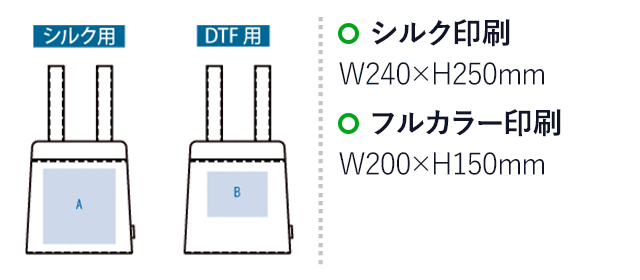 クルリト コンパクトクーラーショルダーリュック(SNS-0301078)名入れ画像 プリント範囲 シルク印刷W240×H250mm フルカラー印刷w200×h150mm