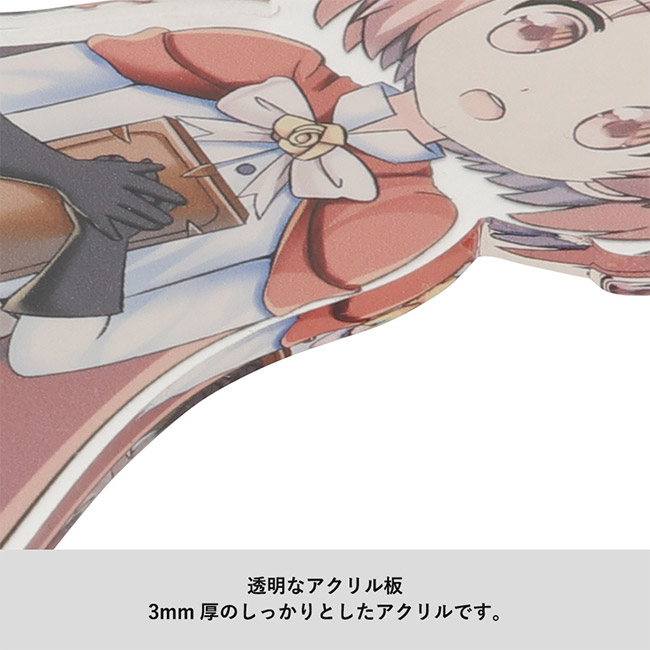 【プリント専用商品】ワイヤーリング2連アクリルキーホルダー65×67mm+31×30mm(SNS-0301079) 厚み3mmの透明アクリル素材