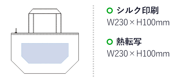 保冷デイリートート（S）(tTR-0618)プリント範囲 シルク印刷・熱転写：w230×h100mm