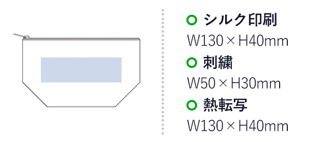 デニムデイリーポーチ（S）(tTR-0915)名入れ画像 プリント範囲 シルク印刷・熱転写w130×h40mm 刺繍w50×30mm