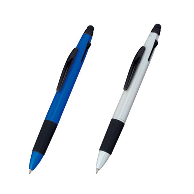 3色ボールペン+タッチペン（tTS-0909）ブルー、ホワイト