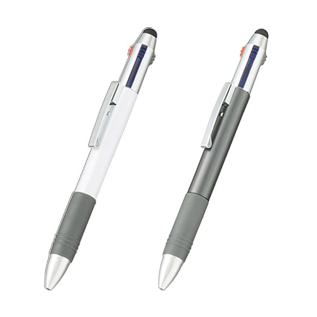 タッチペン付3色+1色ペン（tTS-0993）ホワイト、ブラック