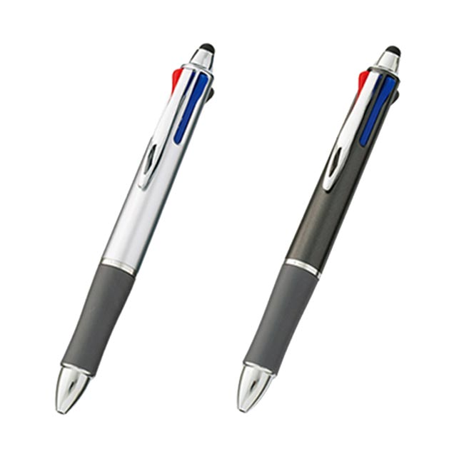 タッチペン付3色+1ボールペン（tTS-1139）シルバー、ブラック