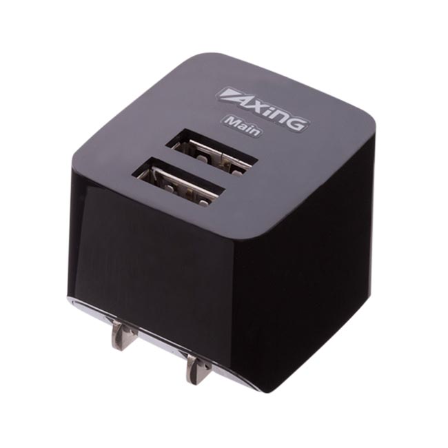 USBコンセントチャージャー2.1A 2ポート（tTS-1319）ブラック