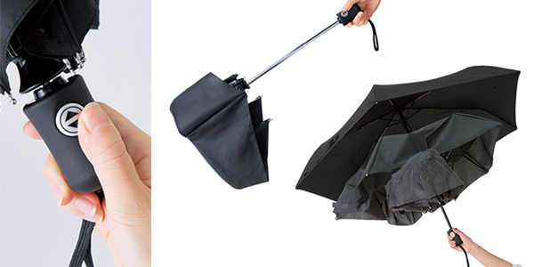 ボタンプッシュで自動開閉可能な折りたたみ傘