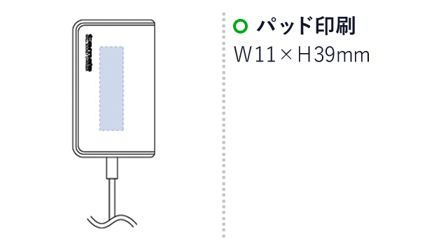 Type-C コンセントチャージャー3A（tTS-1395-009）名入れ画像　パッド印刷：W11×H39mm