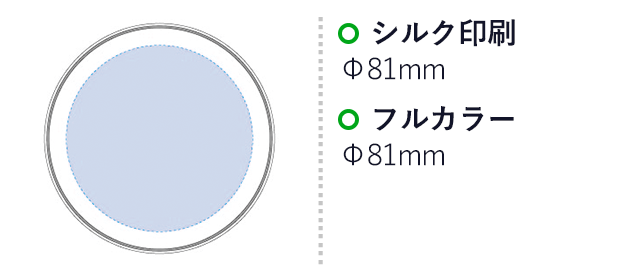 ワイヤレス充電器 ラージパッド（tTS-1523）シルク印刷：φ81mm　フルカラー印刷：φ81mm