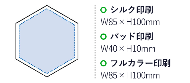 白雲石吸水コースター六角(tTS-1572）名入れ画像　シルク印刷/W85mm×H100mm　パッド印刷W40×H10mm　フルカラー印刷W85×H100mm