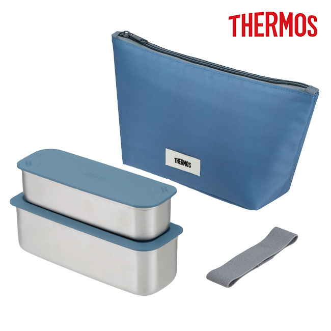 サーモス(THERMOS) フレッシュランチボックス 600ml/DSA（DSA-605W）グレーネイビー本体