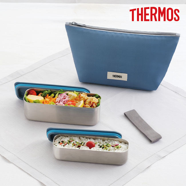 サーモス(THERMOS) フレッシュランチボックス 600ml/DSA（DSA-605W）グレーネイビー使用イメージ