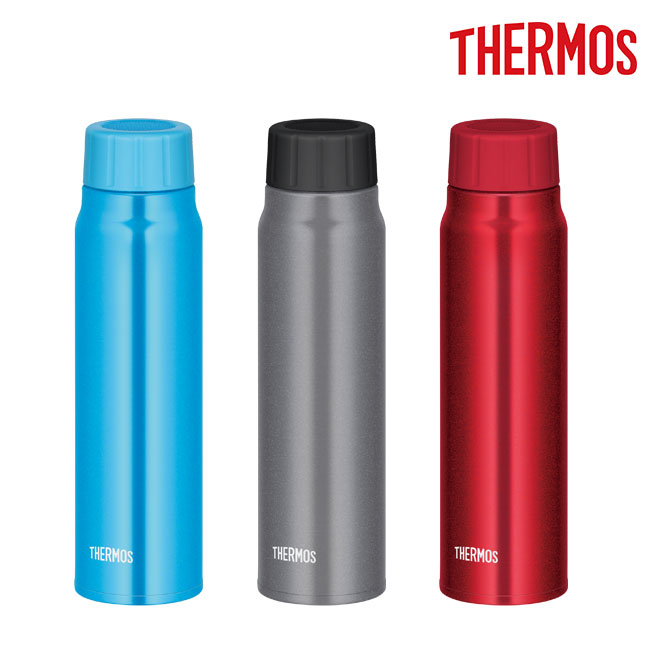 サーモス(THERMOS)保冷炭酸飲料ボトル  500ml（FJK-500）ライトブルー、シルバー、レッド