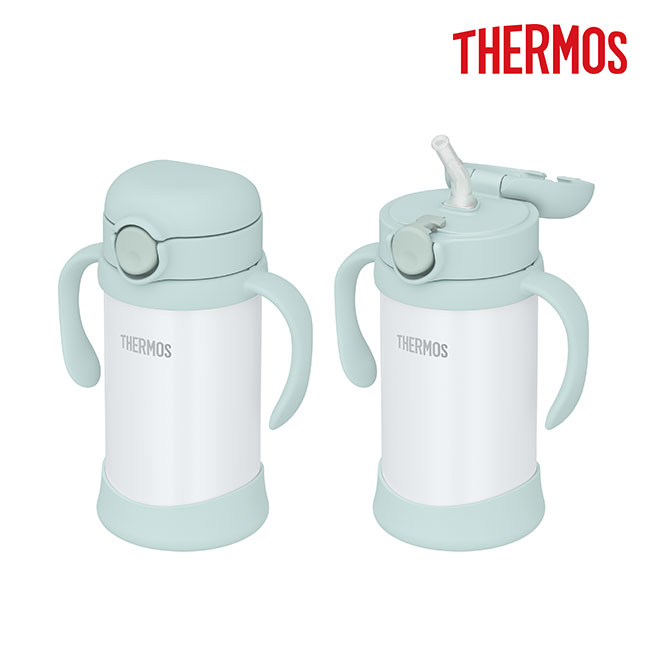 サーモス(THERMOS)まほうびんのベビーストローマグ 350ml/FJT（FJT-350）蓋を開けた状態