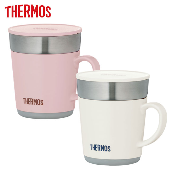 サーモス(THERMOS)保温マグカップ　240ｍl（thJDC-241）ライトピンク・ホワイト