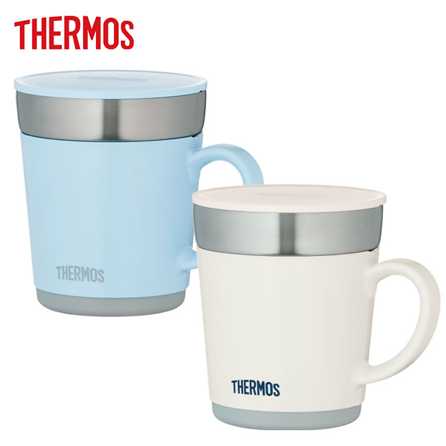 サーモス(THERMOS)保温マグカップ　350ｍl（thJDC-351）ライトブルー・ホワイト