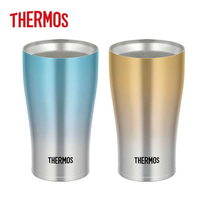サーモス(THERMOS)真空断熱タンブラー 340ml（thJDE-341C）本体ブルー、ゴールド
