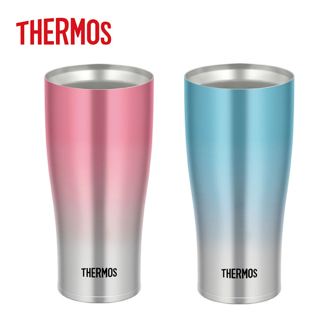 サーモス(THERMOS)真空断熱タンブラー 420ml（thJDE-421C）本体ブルー、ゴールド