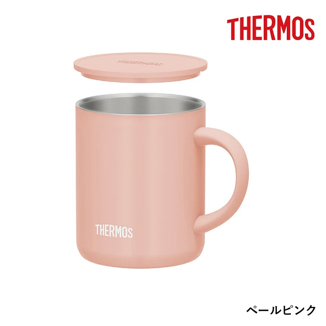 サーモス(THERMOS)真空断熱マグカップ 350ml/JDG(JDG-352C) ペールピンクカラー、フタを外した状態